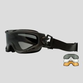 Ballistische Schutzmaske Spear Dual Lense (Set mit 3 Gläsern Grau/Klar/Rostbraun) - Schwarz - Wiley X