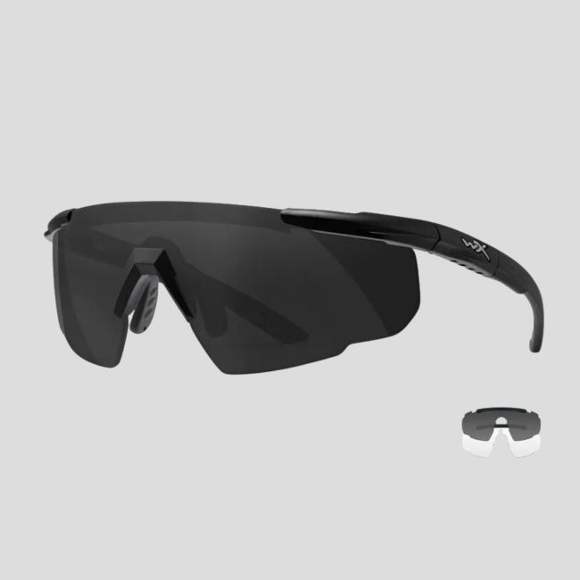 Occhiali di protezione balistica Saber Advanced (kit 2 lenti Grigio/Incolore) - Nero - Wiley X