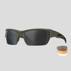 Lunettes de protection balistique Valor (kit 3 verres Gris/Incolores/Rouillés) - Vert Olive - Wiley X