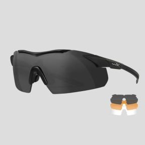 Óculos de proteção balística Vapor Comm (kit 3 lentes Cinzento/Incolor/Ferrugem) - Preto - Wiley X