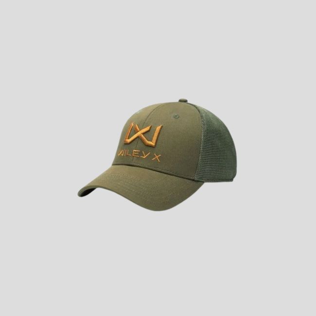 Czapka trucker z logo Tan - Oliwkowa Zieleń - Wiley X