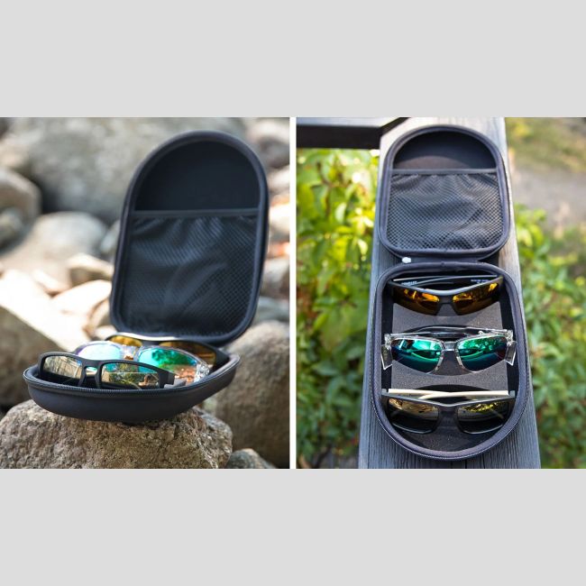 Custodia con cerniera per 3 paia di occhiali - Nero - Wiley X