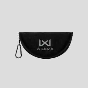 Półsztywne etui na zamek Molle z metalowym karabińczykiem na okulary - Czarny - Wiley X
