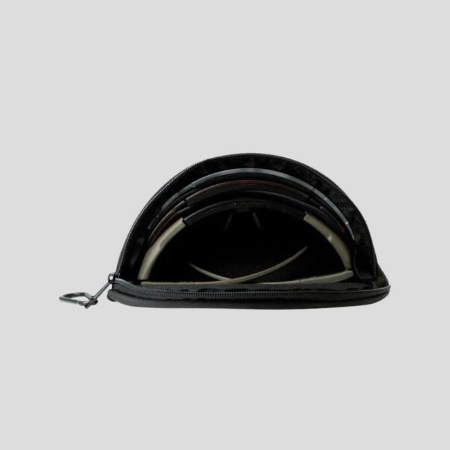 Geritste semi-rigide Molle etui met metalen karabijnhaak voor brillen - Zwart - Wiley X