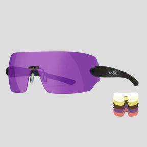 Gafas de protección balística Detection (kit 5 cristales Incoloro/Amarillo/Naranja/Violeta/Cobrizo) - Negro - Wiley X