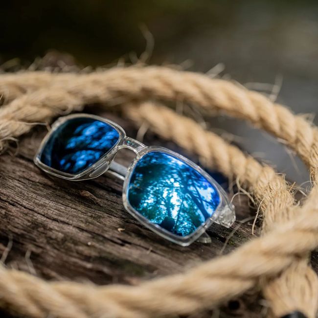 Gafas de sol Alfa (lentes Captivate™ polarizadas y espejos Azules) - Gris Transparente - Wiley X