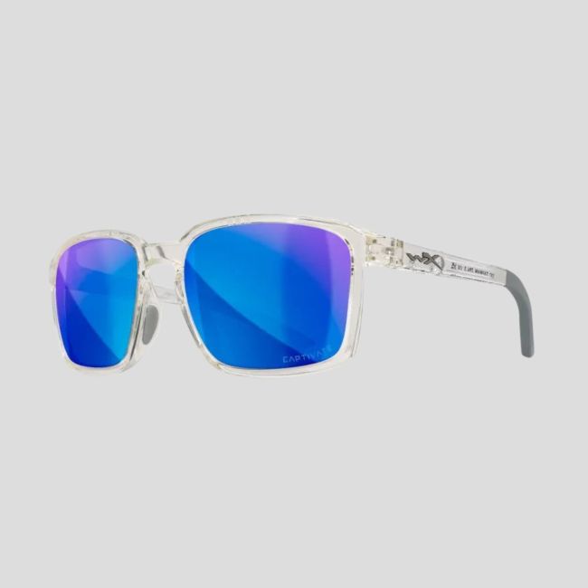 Óculos de sol Alfa (lentes Captivate™ polarizadas e espelhos Azuis) - Cinza Transparente - Wiley X
