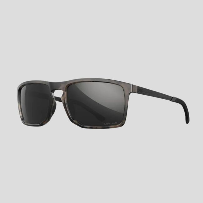 Sonnenbrille Axe (Captivate™ polarisierte Gläser und schwarze Spiegel) - Braun Gefleckt/Schwarz - Wiley X