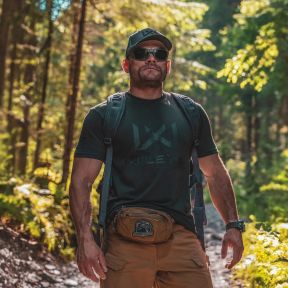 T-Shirt Canyon mit Brustlogo Schwarz - Olivgrün - Wiley X