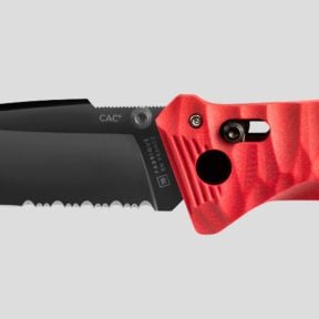 Coltello C.A.C.® serration manico tossificato pa6 - Rosso - TB Outdoor