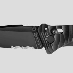 Coltello C.A.C.® serration manico tossificato pa6 - Nero - TB Outdoor