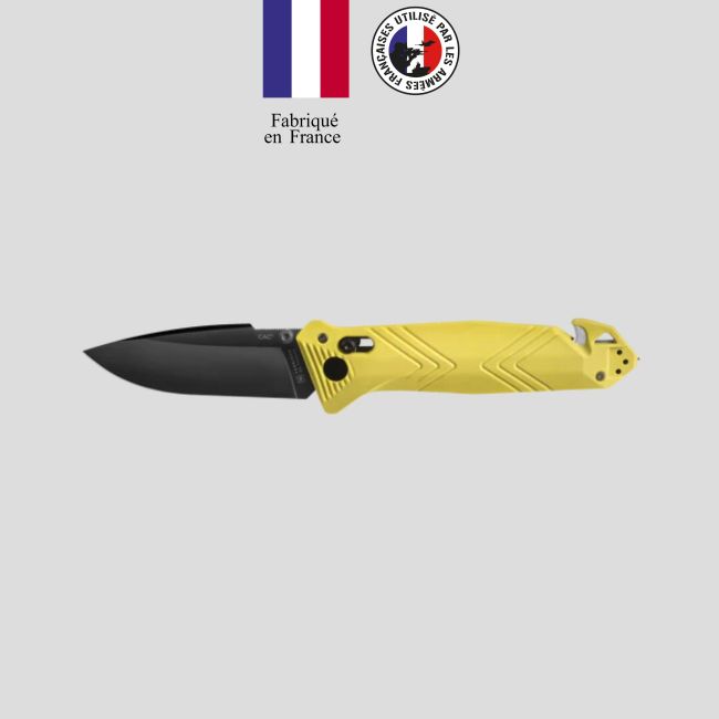 Coltello C.A.C.® (lama liscia) manico pa6 - Giallo fluorescente - TB Outdoor