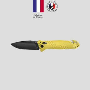 Couteau C.A.C.® (lame lisse) manche pa6 - Jaune fluorescent - TB Outdoor