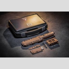 Cuchillo Le Vengeur + funda kydex + pasador cinturón + kit molle + eslabón de fuego + plaqueta de afilado - Negro - TB Outdoor