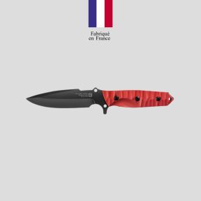 Couteau Le Maraudeur G10 toxifie (lame lisse) + etui kydex sans attache molle - Rouge - TB Outdoor