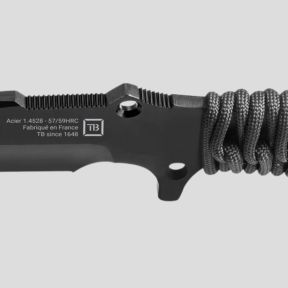 Messer Le Maraudeur Paracord 550 (glatte Klinge) + Kydex-Scheide ohne Molle-Befestigung - Schwarz - TB Outdoor