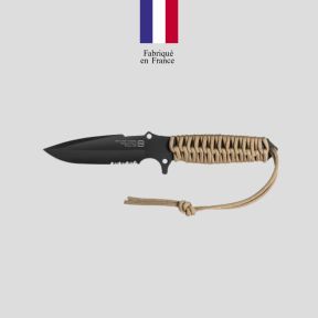 Mes Le Maraudeur paracord 550 (gekarteld lemmet) + kydex foedraal zonder molle bevestiging - Coyote brown - TB Outdoor