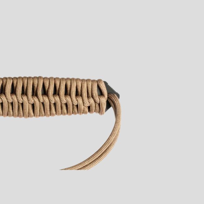 Cuchillo Le Maraudeur paracord 550 (hoja serrada + funda kydex sin fijación molle - Coyote brown - TB Outdoor