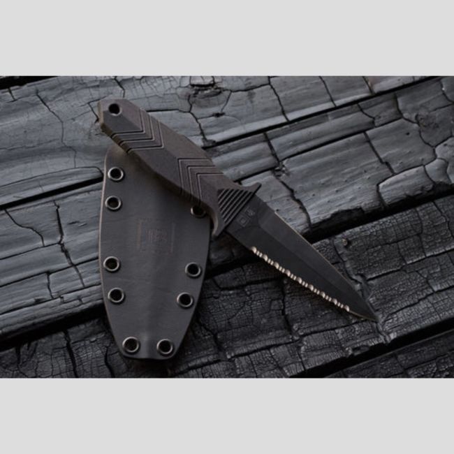 Nóż ochronny + pokrowiec kydex bez mocowania molle - Czarny - TB Outdoor