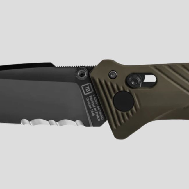 Taschenmesser C.A.C.® (Wellenschliff) - Olivgrün - TB Outdoor