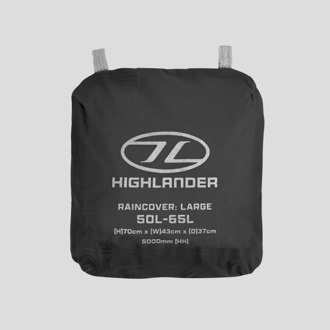 Wasserdichte Rucksackabdeckung Ducks 50 bis 65L - Schwarz - Highlander