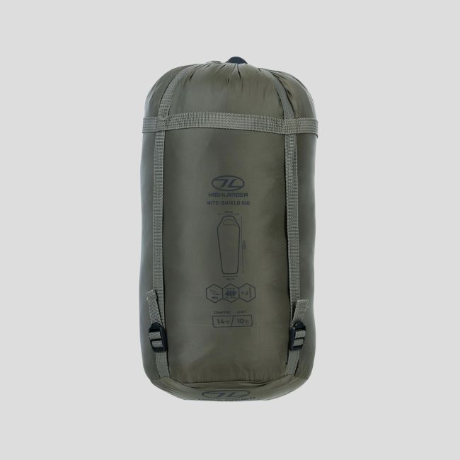 Sacco a pelo mummia Nite Shield 100 (10 a 14°C e +) - Verde Oliva - Highlander Forces