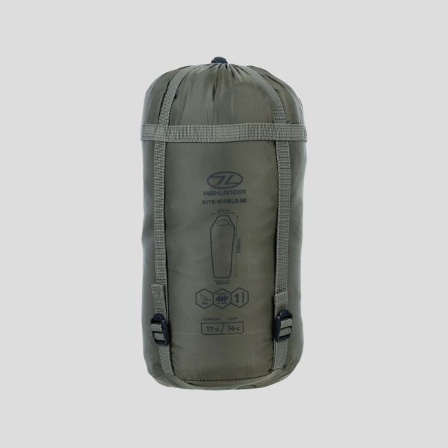 Sac de couchage momie Nite Shield 50 (14 à 17°C et +) - Vert Olive - Highlander