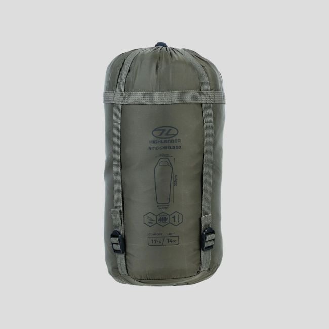 Sac de couchage momie Nite Shield 50 (14 à 17°C et +) - Vert Olive - Highlander