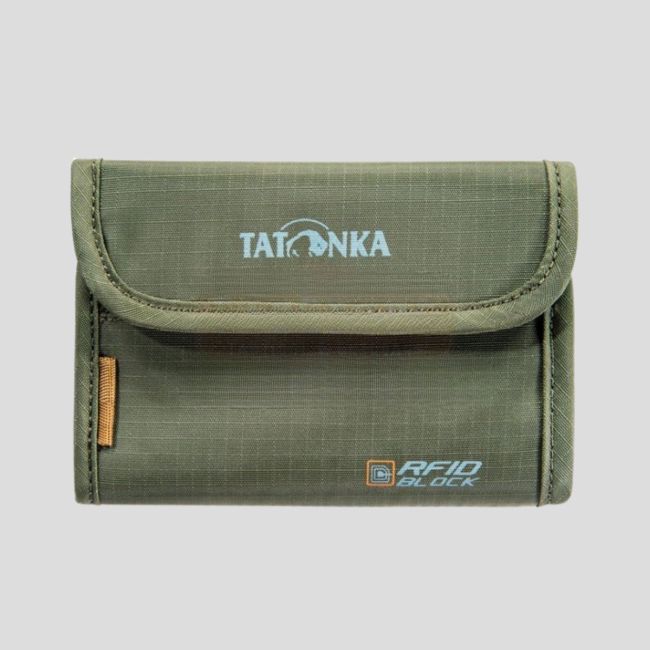 Portfel z klapką na rzep RFID block - Oliwkowy - Tatonka