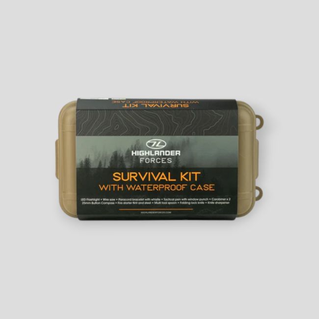 Kit de sobrevivência com caixa estanque - Highlander Outdoor