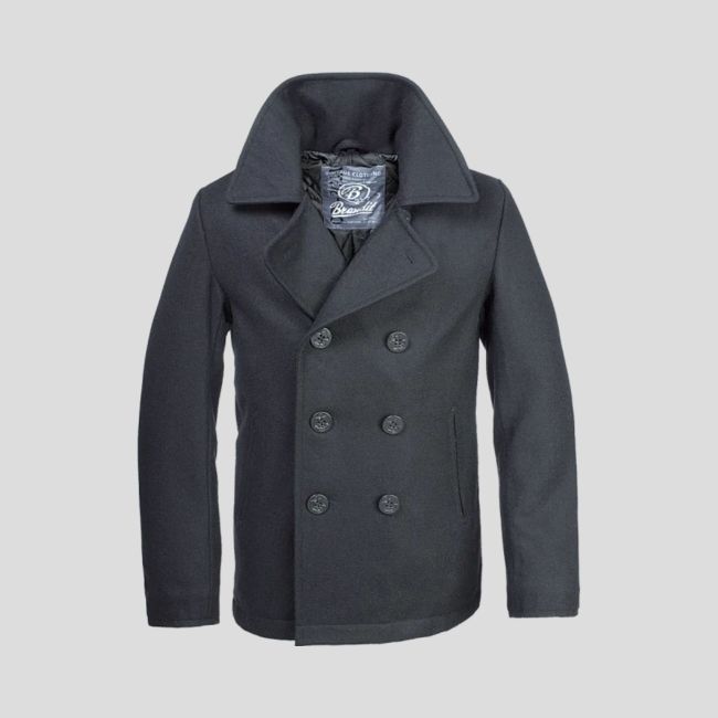 Marinewollmantel Pea Coat Schwarz - Gebraucht - Brandit - Größe 3XL