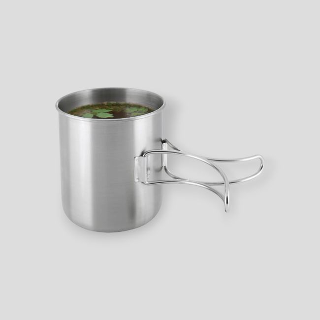 Copo graduado com pega dobrável 600ml aço inoxidável - Tatonka