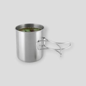 Tasse graduée avec poignée pliante 600ml acier inoxidable - Tatonka