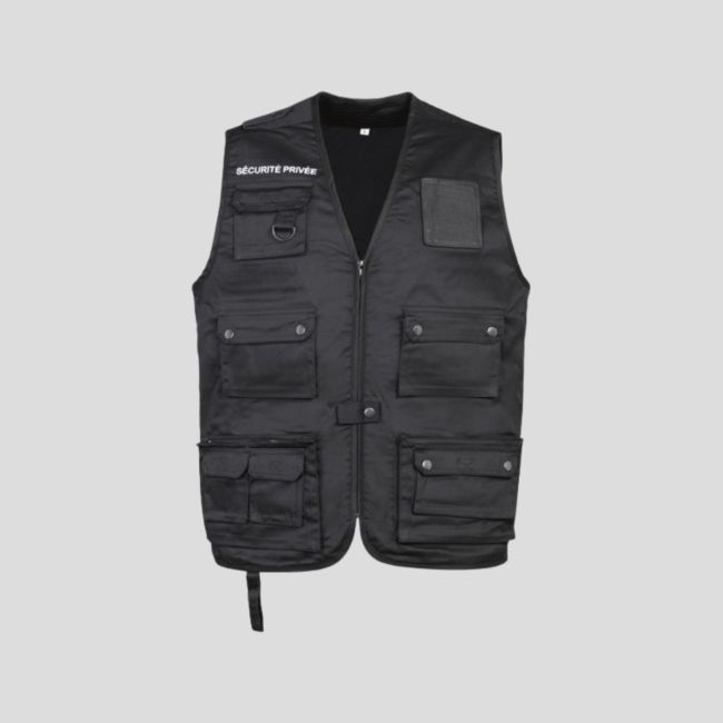 Gilet Reporter Sécurité - Noir - CityGuard