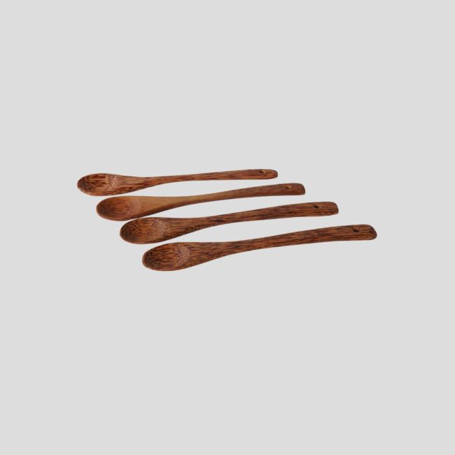Set van 4 koffielepels - kokosnothout - Tatonka
