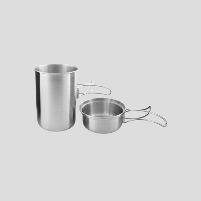Messbecher + Kochtopf - Klappgriff - 850ml - Edelstahl - Tatonka
