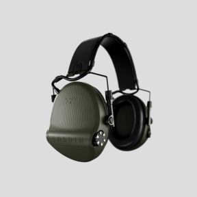 Casque anti-bruit avec serre-tête en cuir noir et anneaux en mousse Suprême X2 (SNR : 29db) - Vert Olive - MSA Sordin