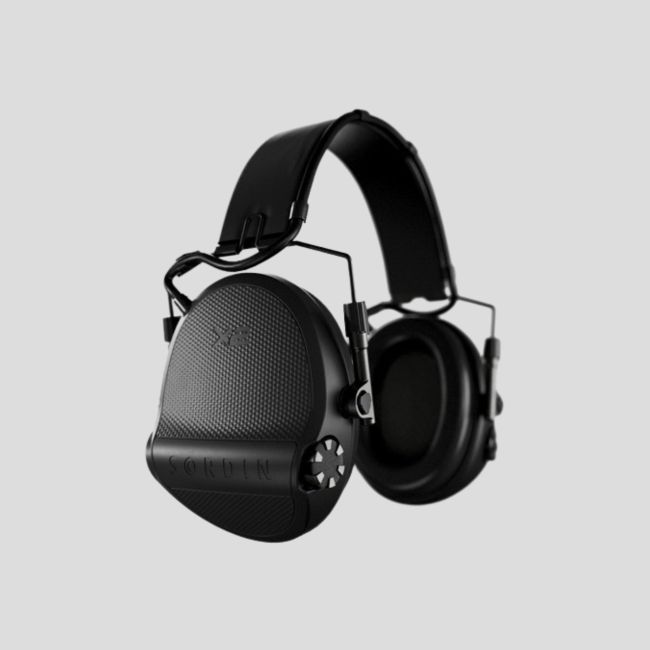 Casque anti-bruit avec serre-tête en cuir noir et anneaux en mousse Suprême X2 (SNR : 29db) - Noir - MSA Sordin