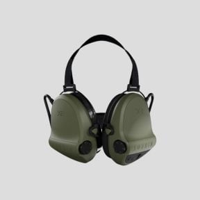 Casque anti-bruit avec serre-nuque en tissu noir et anneaux en gel Suprême X2 (SNR : 29db) - Vert Olive - MSA Sordin