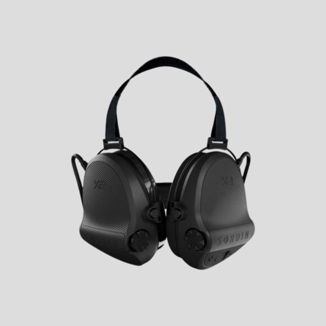 Protetor auricular com arco de nuca em tecido preto e anéis de gel Suprême X2 (SNR: 29 dB) - Preto - MSA Sordin