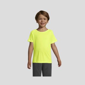 Tee-shirt met korte raglanmouwen Sporty kind - Fluogeel - Sol's
