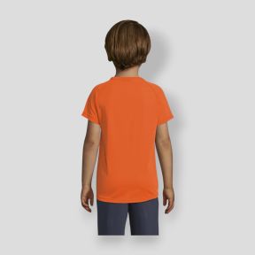 T-shirt met korte raglanmouwen Sporty kind - Fluor Oranje - Sol's