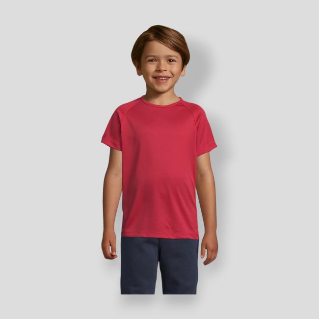 Kurzärmliges Raglan-T-Shirt Sporty Kinder - Rot - Sol's