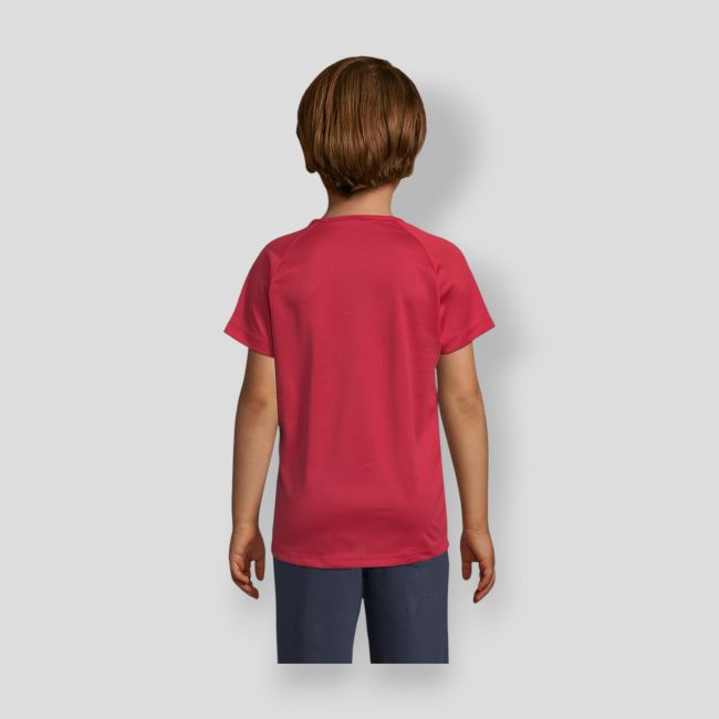 Camiseta de manga corta raglán Sporty niño - Rojo - Sol's