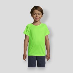 T-shirt de mangas curtas raglan Sporty infantil - Verde Fluo - Sol's