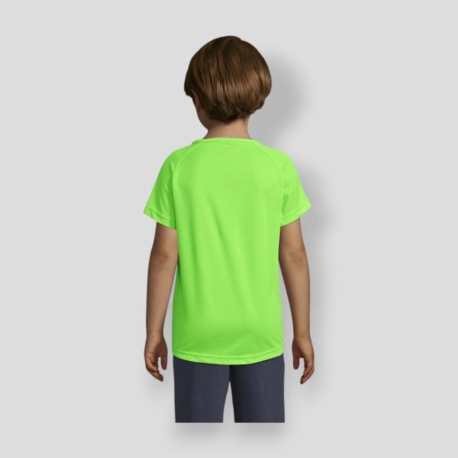 Tee-shirt à manches courtes raglan Sporty enfant - Vert Fluo - Sol's
