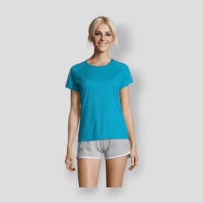 Tee-shirt à manches courtes raglan Sporty femme - Aqua - Sol's