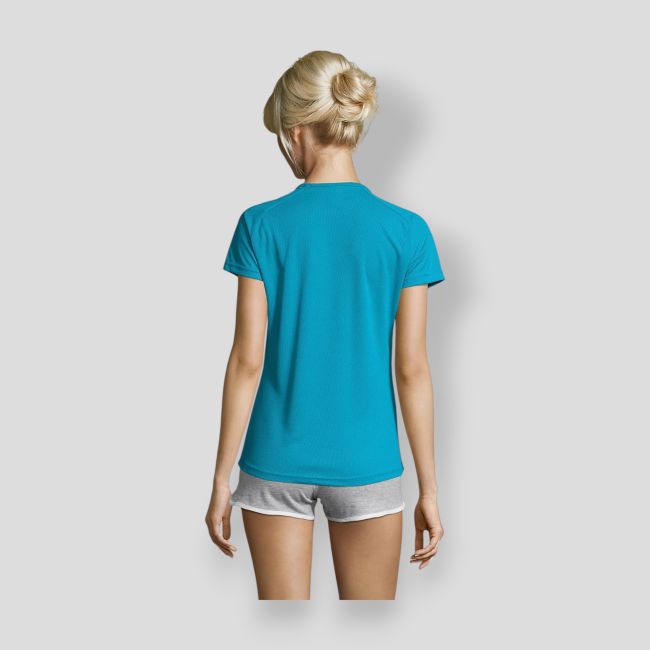 Tee-shirt à manches courtes raglan Sporty femme - Aqua - Sol's