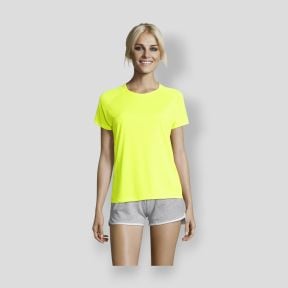Kurzärmliges Raglan-T-Shirt Sporty Damen - Fluo-Gelb - Sol's