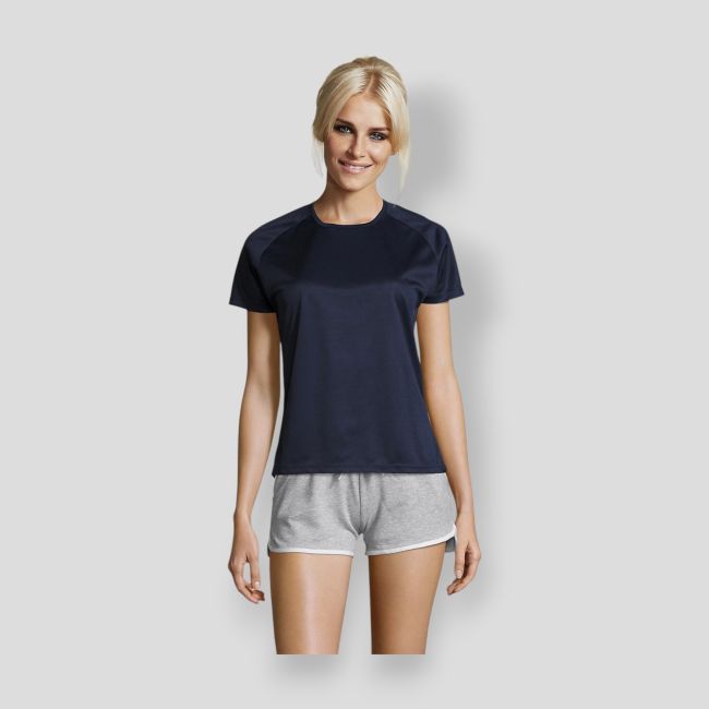 Kurzärmliges Raglan-T-Shirt Sporty Damen - French Marine - Sol's